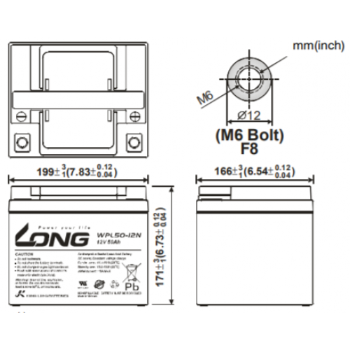 ẮC QUY KÍN KHÍ (VRLA AGM) LONG 12V-50Ah, (WPL50-12; WPL50-12N)